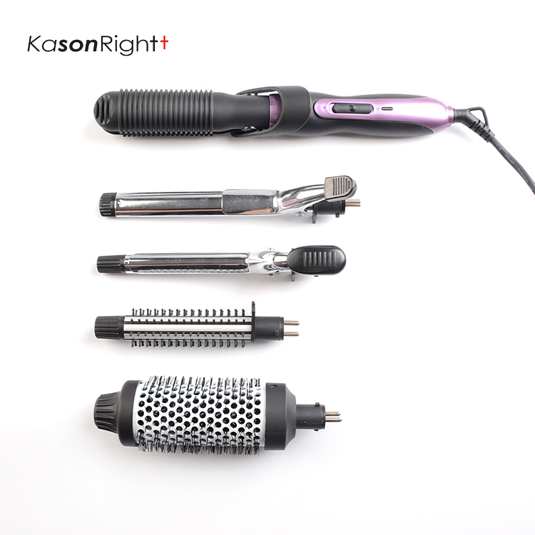 Pengeriting Rambut Berbilang Penggaya, Set pelurus dengan Aksesori Alat Seramik Boleh Tukar, Penggaya Semua Dalam Satu