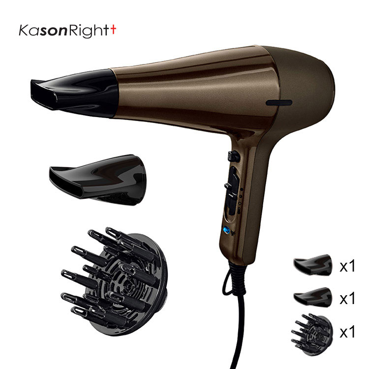 2400W Long Life Strong Air Flow Blower dengan 2 Concentrators & Diffuser untuk Pengeringan dan Penggayaan Pantas, Salon Menggunakan Pengering Rambut
